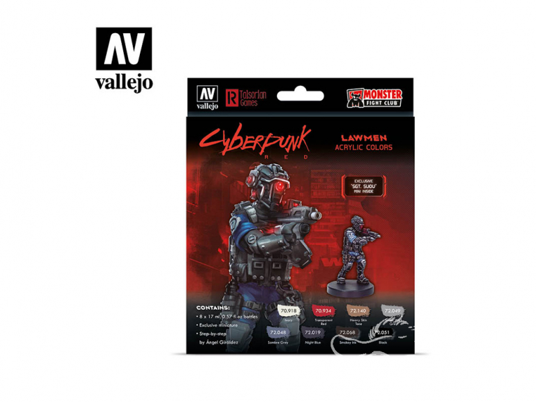 Vallejo Set Cyberpunk 72308 Lawmen 8x 17ml Inclus miniature