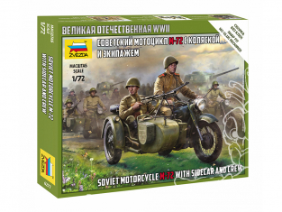 Zvezda maquette militaire 6277 Moto soviétique M-72 avec side-car et équipage 1/72