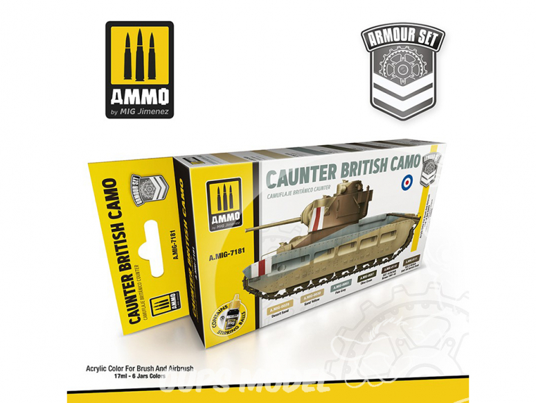 MIG peinture 7181 Set peintures Caunter British camo 6 x 17ml