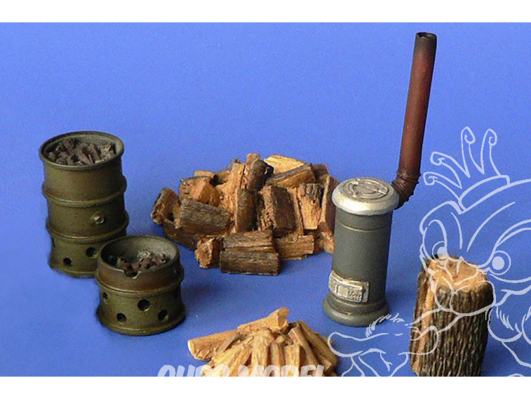 Hauler accessoires diorama HLX48401 Poêle et Fut brasero en resine 1/48