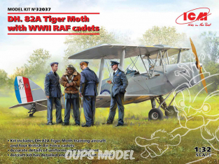 Icm maquette avion 32037 DH. 82A Tiger Moth Avion d'entraînement britannique inclus RAF cadets 1/32