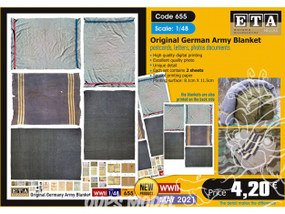 ETA diorama 655 Couvertures originales armée Allemande WWII 1/48