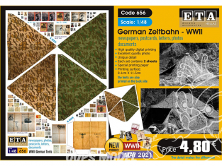 ETA diorama 656 Toile de tente , cartes, photos, lettres et documents Allemand WWII 1/48