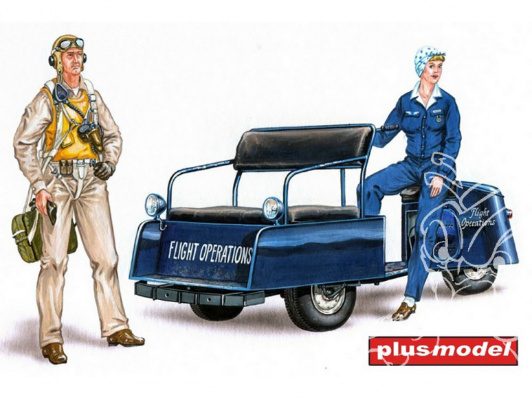 Plus Model AL4027 Scooter US avec équipage 1/48