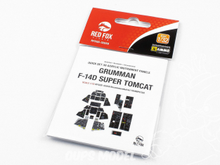 Red Fox Studion Tableaux de bord 3D avion RFQS-32058 Grumman F-14D Super Tomcat Trumpeter 1/32