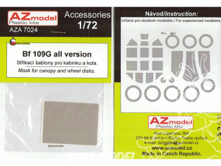 AZ Model Decalques avion AZA7024 Masque de verriére pour un Bf 109G 1/72