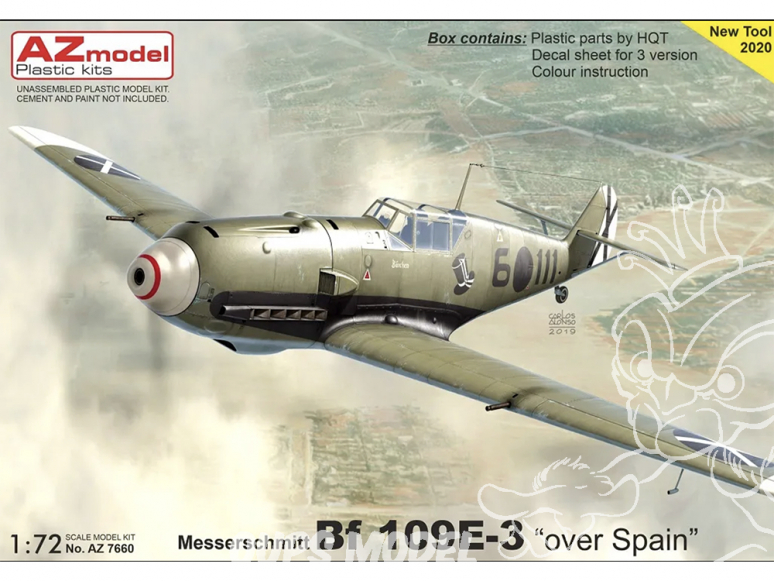AZ Model Decalques avion AZ7660 Bf 109E-3 Au-dessus de l'Espagne moule 2020 1/72