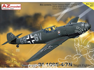 AZ Model Decalques avion AZ7666 Bf 109E-4/7 Chasseur de nuit moule 2020 1/72