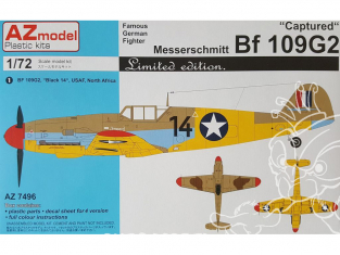 AZ Model Kit avion AZ7496 Bf 109G-2 capturé 1/72