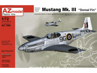 AZ Model Kit avion AZ7568 North American P-51 Mustang Mk.III Dorsal fin 1/72