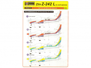 KP Model avion décalques KPEX019 Pour un Z-242L Civil 1/72
