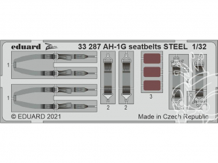 EDUARD photodecoupe hélicoptère 33287 Harnais métal AH-1G Icm 1/32