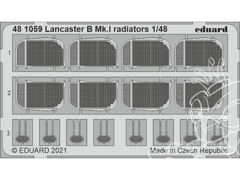 EDUARD photodecoupe avion 481059 Radiateurs Lancaster B Mk.I Hk Models 1/48