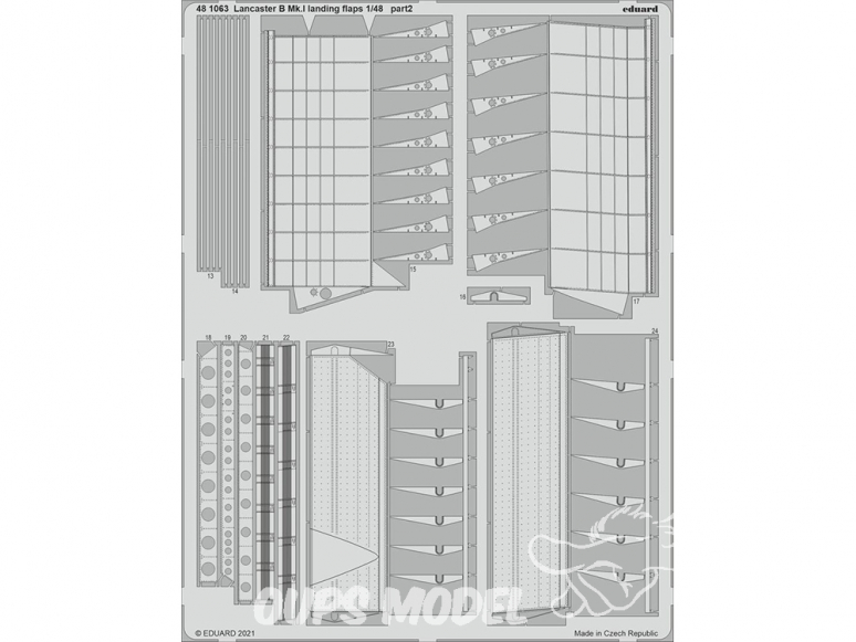 EDUARD photodecoupe avion 481063 Volets d'atterrissage Lancaster B Mk.I Hk Models 1/48