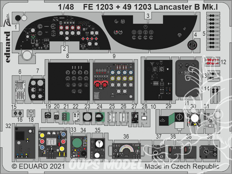 EDUARD photodecoupe avion 491203 Cockpit Lancaster B Mk.I Hk Models 1/48