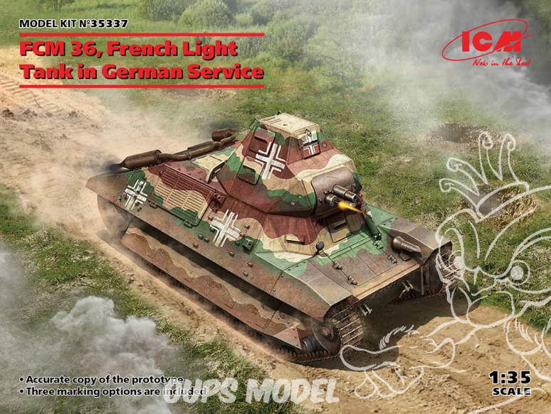 Icm maquette militaire 35337 FCM 36 Char léger français en service allemand 1/35