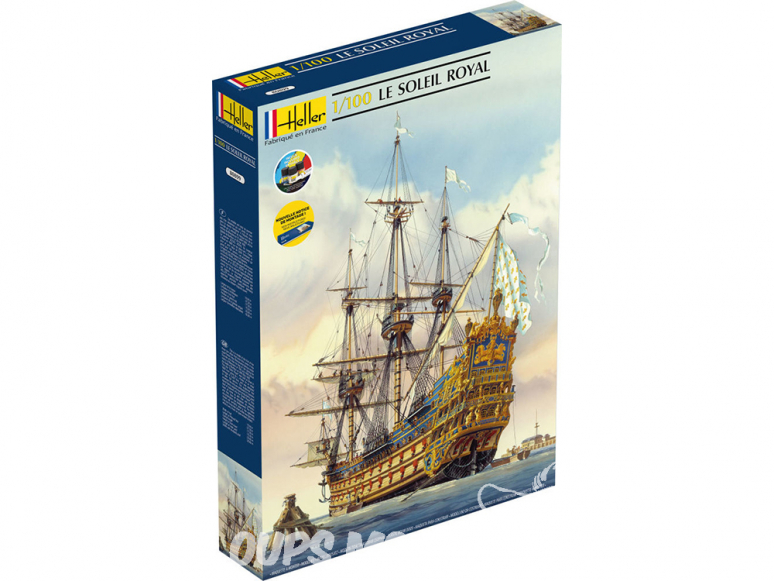 Heller maquette bateau 58899 STARTER KIT Soleil Royal avec nouvelle brochure inclus peintures principales colle et pinceau 1/100