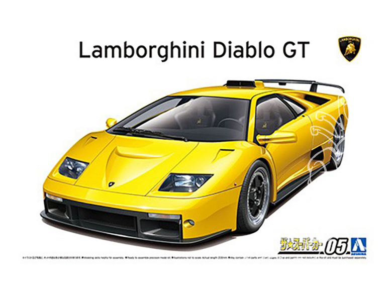 Aoshima maquette voiture 58992 Lamborghini Diablo GT 1999 1/24
