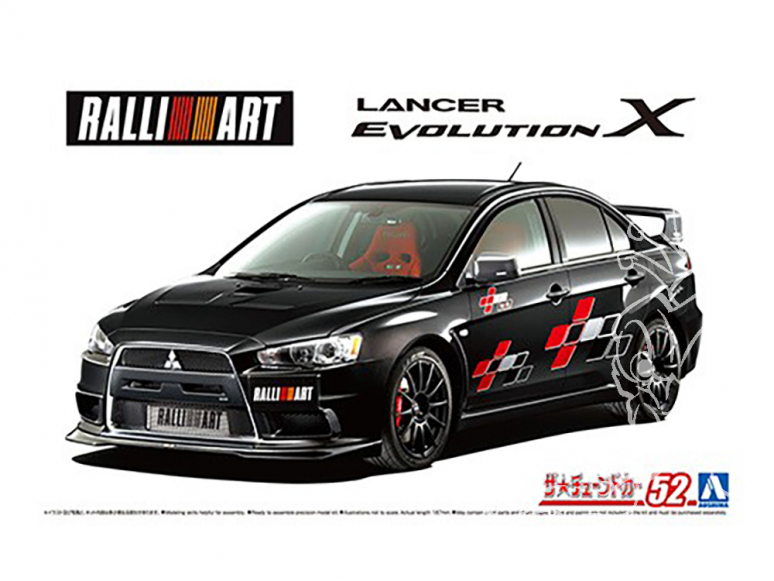 Aoshima maquette voiture 59876 Mitsubishi Lancer Evolution X Ralli Art 2007 1/24