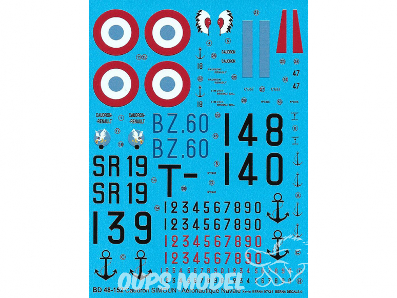 BERNA DECALS BD48-152 Caudron C.635 Simoun 1/48