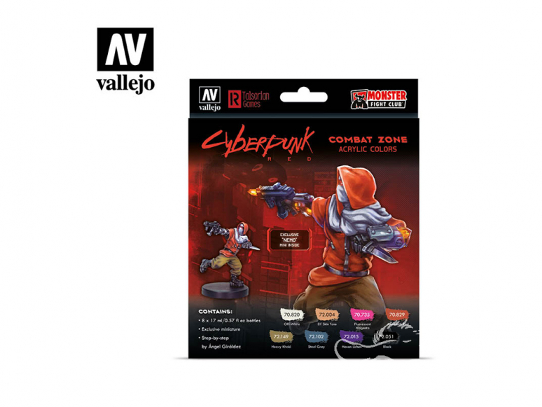Vallejo Set Cyberpunk 72307 Combat Zone 8x 17ml Inclus miniature