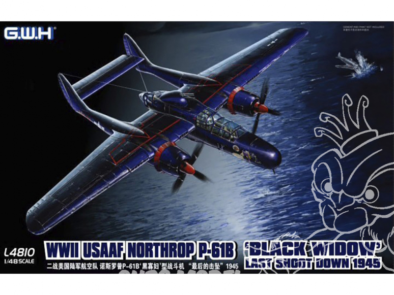 Great Wal Hobby maquette avion L4810 NORTHROP P-61B BLACK WIDOW Last Shotdown 1945 1/48