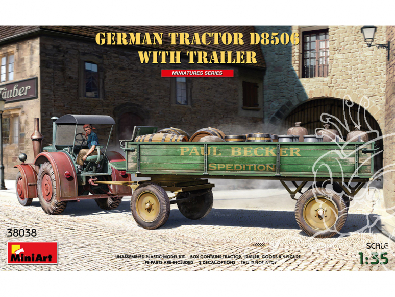 MINI ART maquette militaire 38038 TRACTEUR ALLEMAND D8506 AVEC REMORQUE ET FIGURINES 1/35