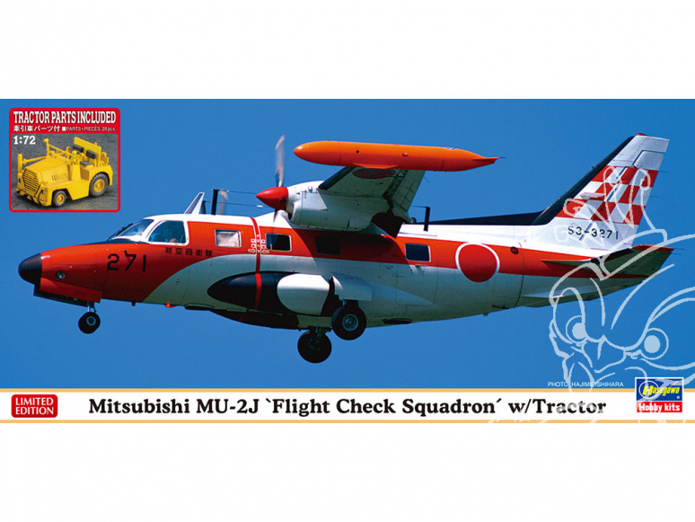 Hasegawa maquette avion 02370 Mitsubishi MU-2 avec tracteur 1/72