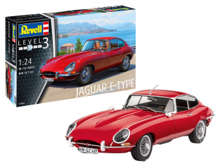 REVELL maquette voiture 67668 model set Jaguar E-Type (Coupé) Inclus peintures principale colle et pinceau 1/24