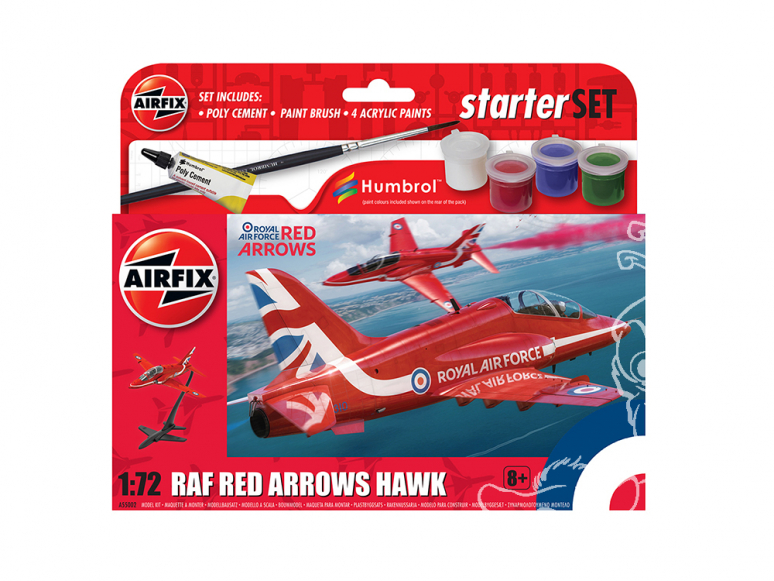 Airfix maquette avion A55002 Petit kit de démarrage NOUVEAU Red Arrows Hawk 1/72