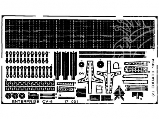 Eduard photodecoupe bateau 17001 USS CV6 Enterprise 1/700