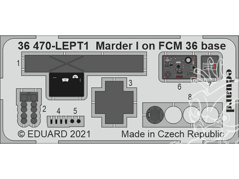 Eduard photodecoupe militaire 36470 Amélioration Marder I sur base FCM 36 Icm 1/35