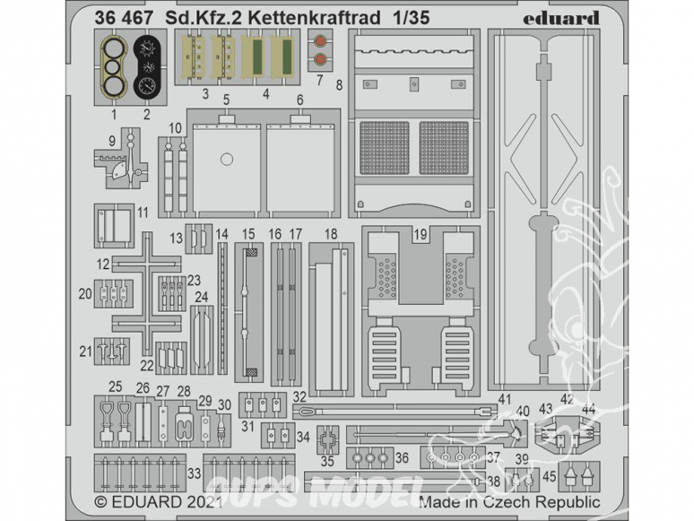Eduard photodecoupe militaire 36467 Amélioration Sd.Kfz.2 Kettenkraftrad Tamiya 1/35