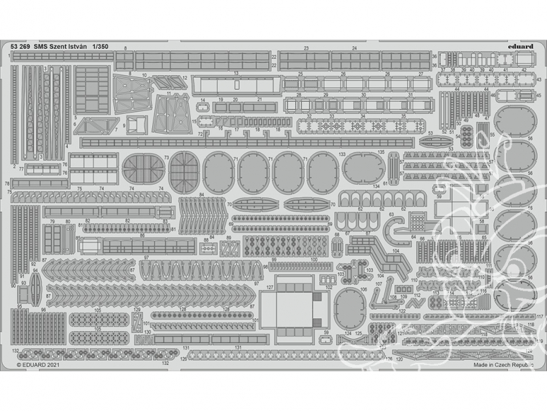 Eduard photodecoupe bateau 53269 Amélioration SMS Szent István Trumpeter 1/350