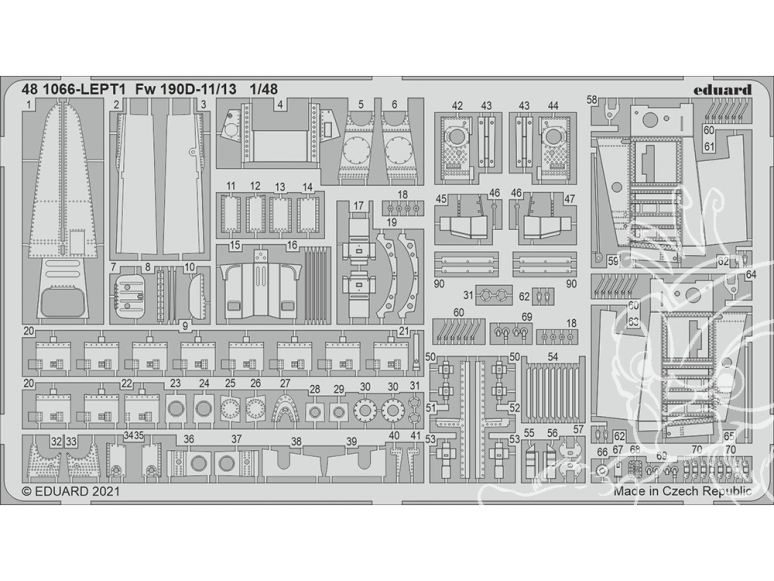 EDUARD photodecoupe avion 481066 Amélioration Focke Wulf Fw 190D-11/13 Eduard 1/48