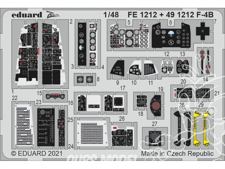 EDUARD photodecoupe avion 491212 Amélioration F-4B Phantom Tamiya 1/48