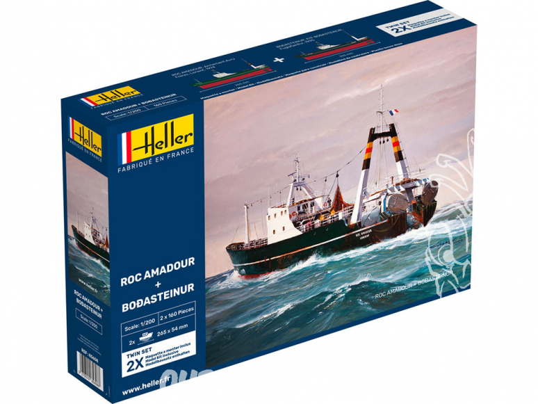 Heller maquette bateau 85608 ROC AMADOUR + BODASTEINUR Twinset 1/200