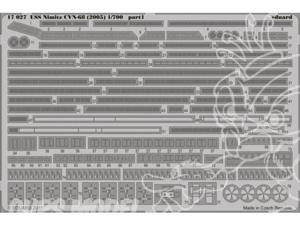 Eduard photodecoupe bateau 17027 USS Nimitz CVN-68 1/700