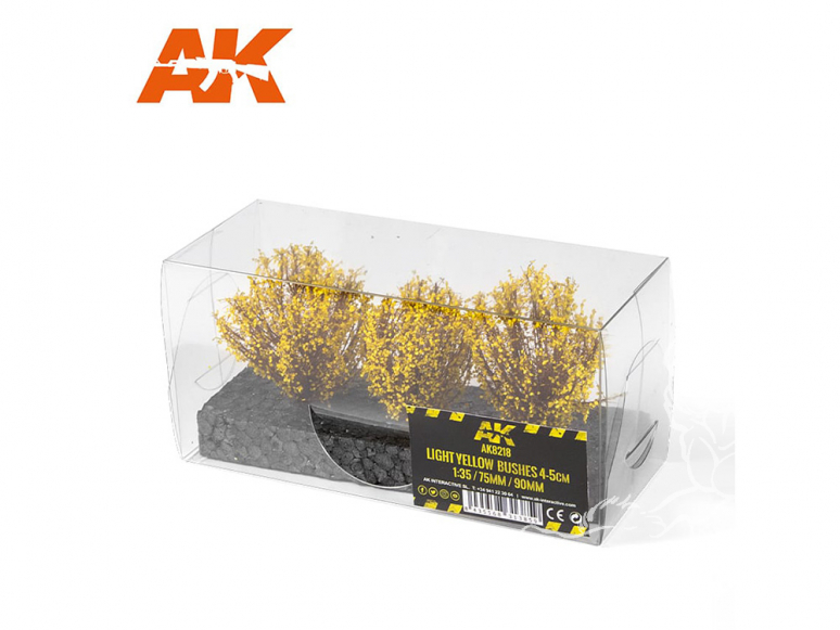 AK interactive Diorama series ak8218 Arbustes buissons JAUNE CLAIR 4-5CM 1:35 / 75MM / 90MM