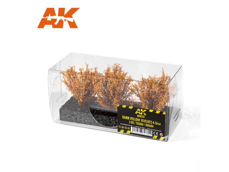 AK interactive Diorama series ak8217 Arbustes buissons JAUNE FONCÉ 4-5CM 1:35 / 75MM / 90MM