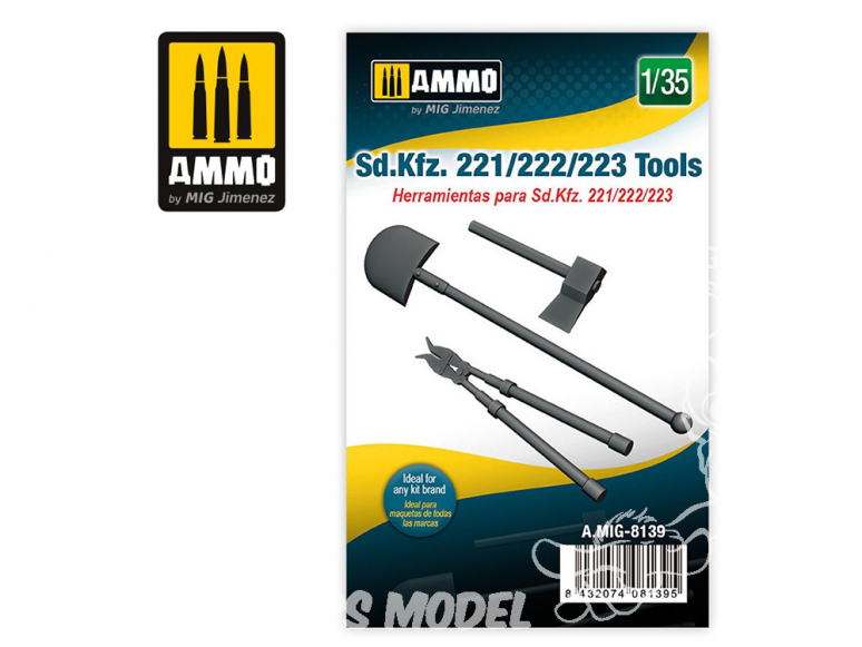 Ammo Mig accessoire 8139 Outils Sd.Kfz. 221/222/223 1/35