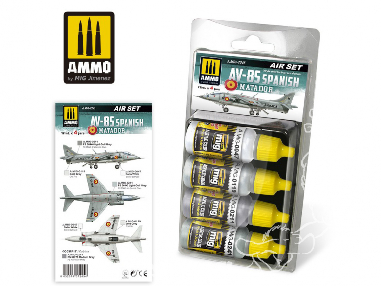 MIG peinture 7245 Set AV-8S Matador Espagnol 4 x 17ml