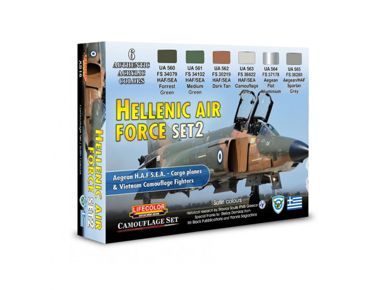 LIFECOLOR peinture XS15 Set Peintures Hellenic Air Force Set 2