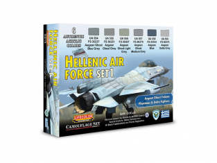 LIFECOLOR peinture XS15 Set Peintures Hellenic Air Force Set 1