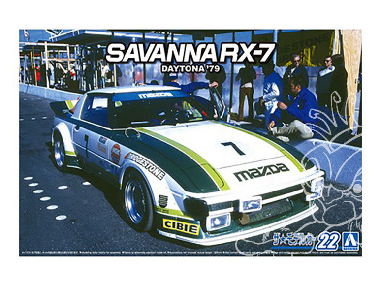 Aoshima maquette voiture 61039 Mazda SA22C RX-7 Daytona 1979 Savanna 1/24