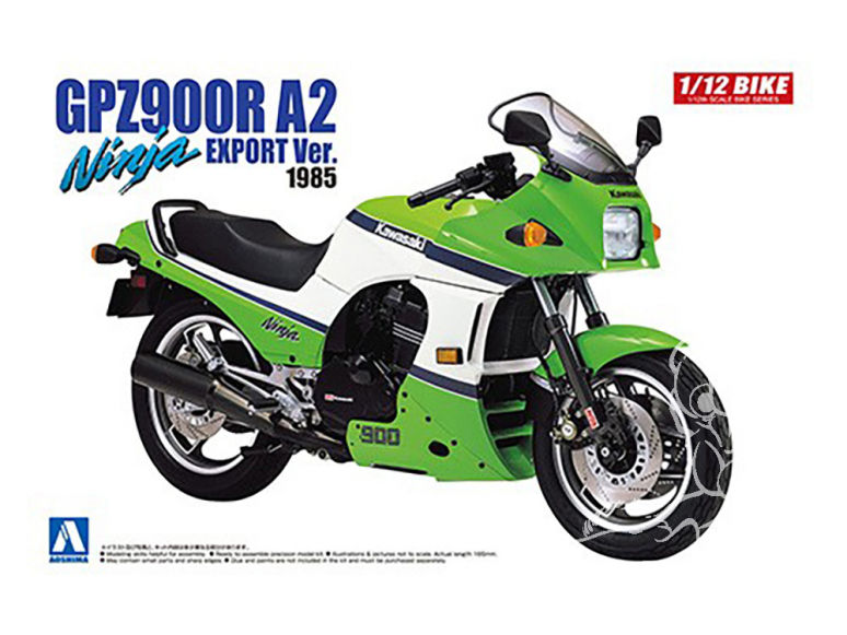 Aoshima maquette moto 53973 Kawasaki GPZ900R Ninja Export version 1985 1/12