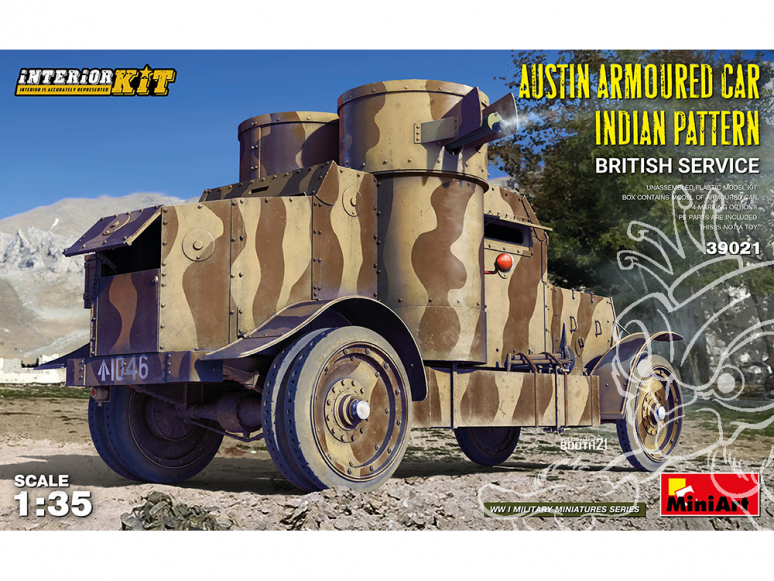 MINI ART maquette militaire 39021 MOTIF INDIEN DE VOITURE BLINDÉE AUSTIN SERVICE BRITANNIQUE ENSEMBLE INTÉRIEUR 1/35