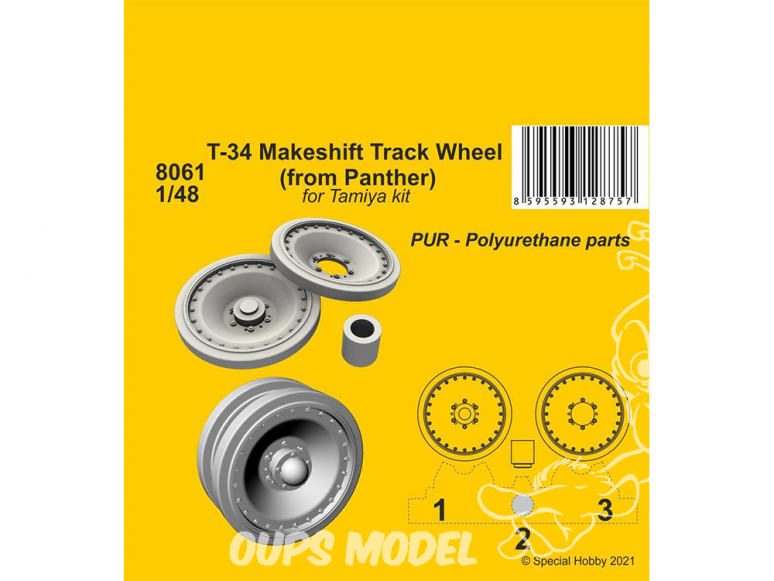 CMK kit resine 8061 Roue de chenilles T-34 Makeshift de Panther kit Tamiya 1/48