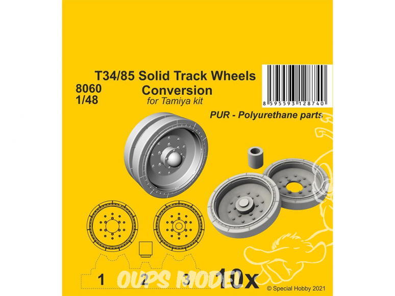 CMK kit resine 8060 Ensemble de conversion roues remforcées pour chenilles T34/85 kit Tamiya 1/48