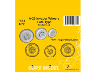 Cmk kit d'amelioration 7473 Roues A-26 Invader Late Type Kit Italeri 1/72